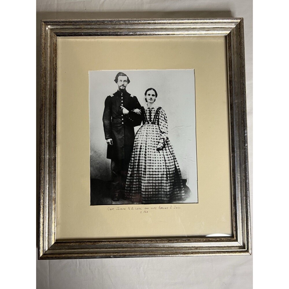 Cpt. Joseph Nb Lusk Historic Photo Framed For Teaching, Civil War Picture 1866